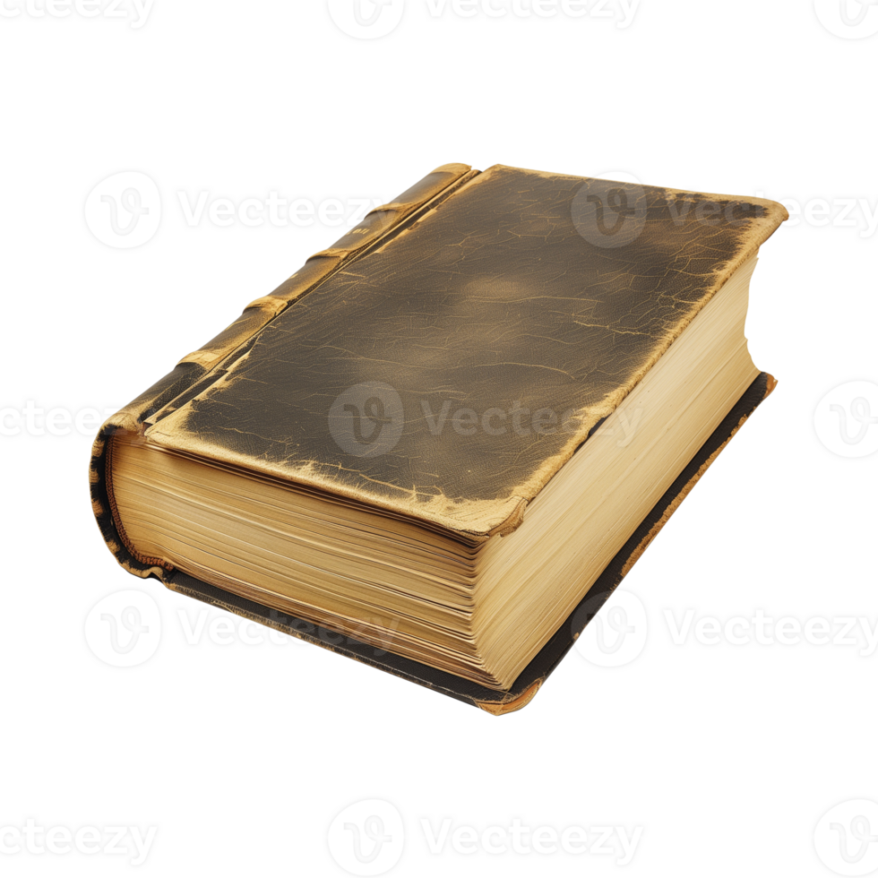 old antique books isolated on a transparent background cut out png