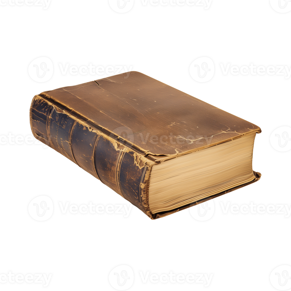 old antique books isolated on a transparent background cut out png