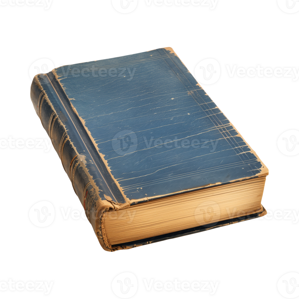 old antique books isolated on a transparent background cut out png