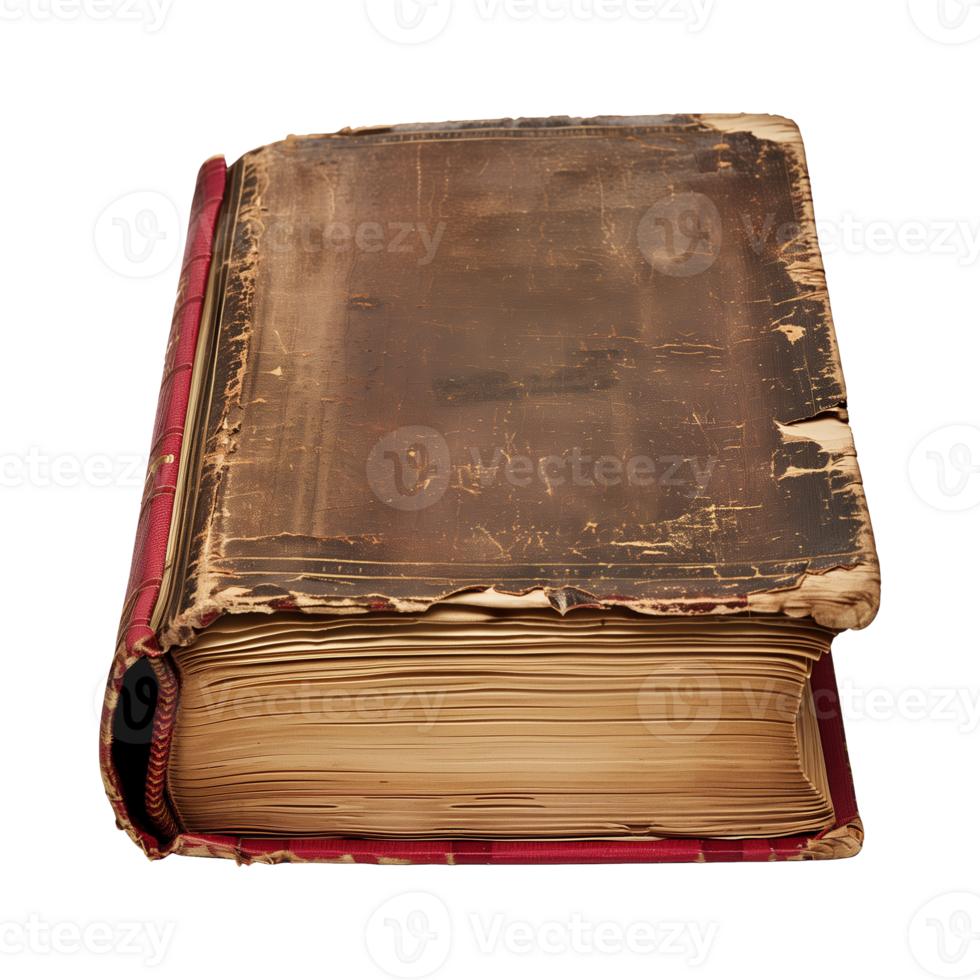 old antique books isolated on a transparent background cut out png