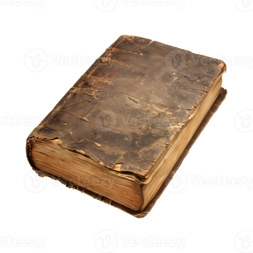 old antique books isolated on a transparent background cut out png