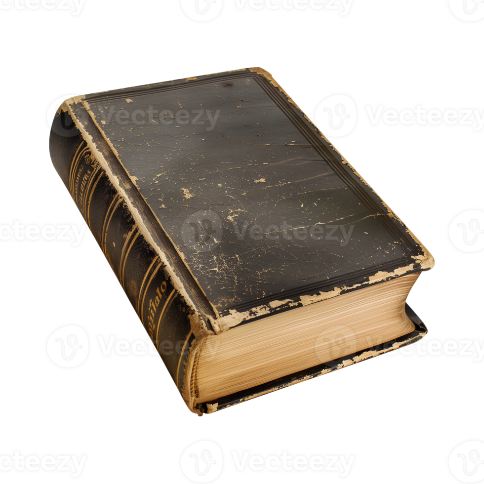old antique books isolated on a transparent background cut out png
