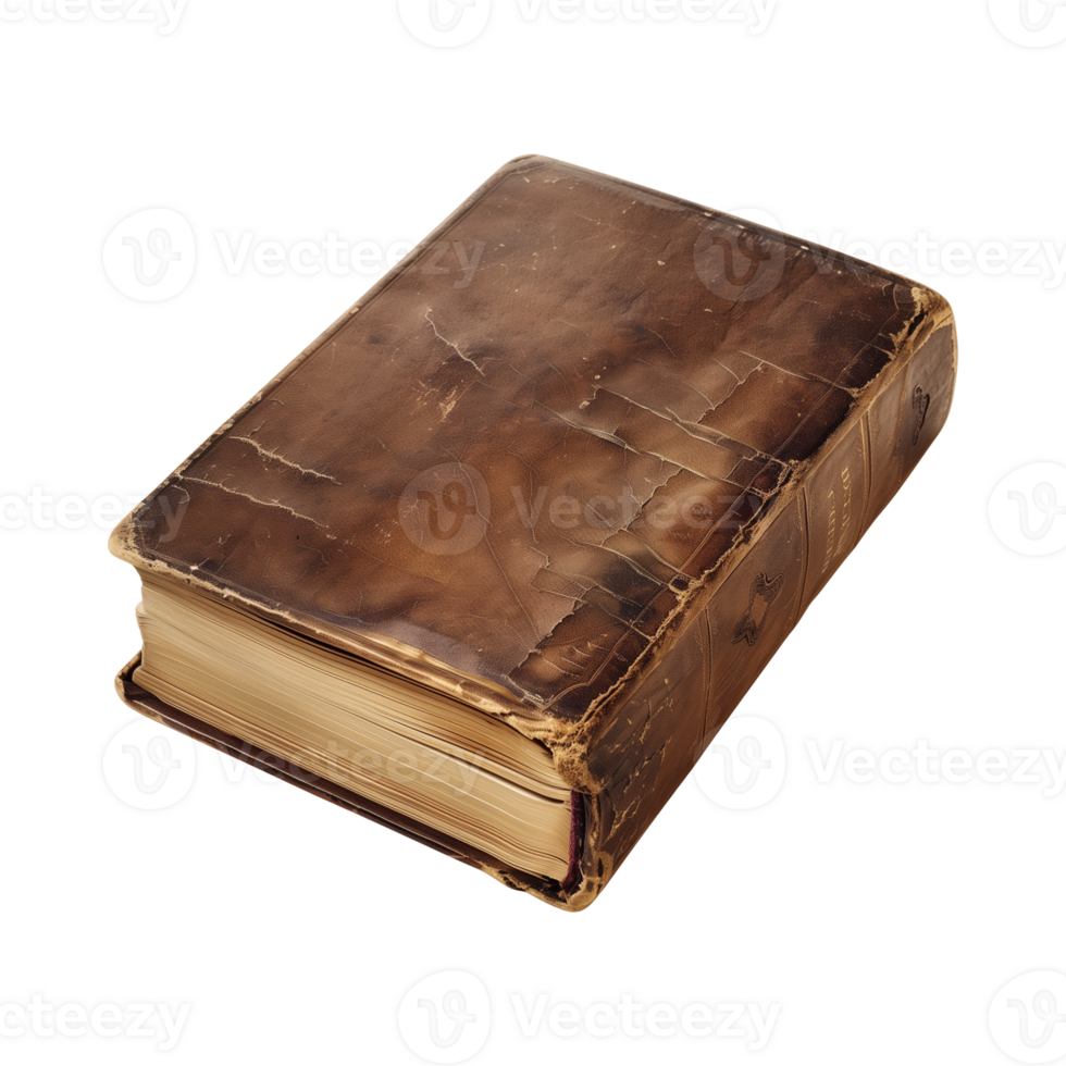 old antique books isolated on a transparent background cut out png