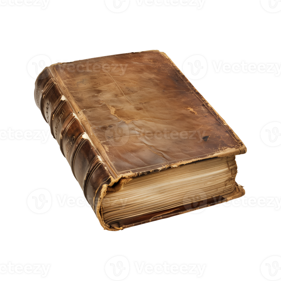 old antique books isolated on a transparent background cut out png