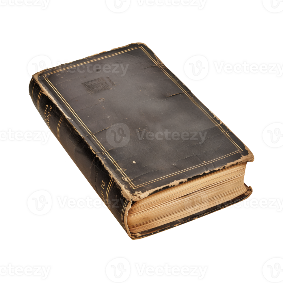 old antique books isolated on a transparent background cut out png