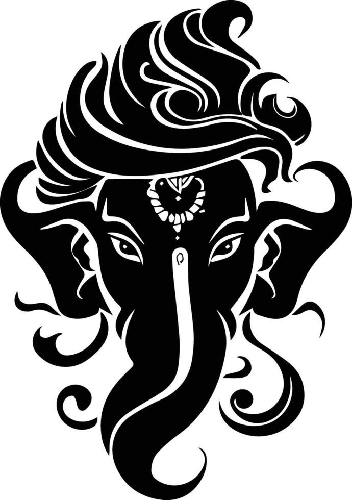 Silhouette Lord Shree Ganesh Image vector