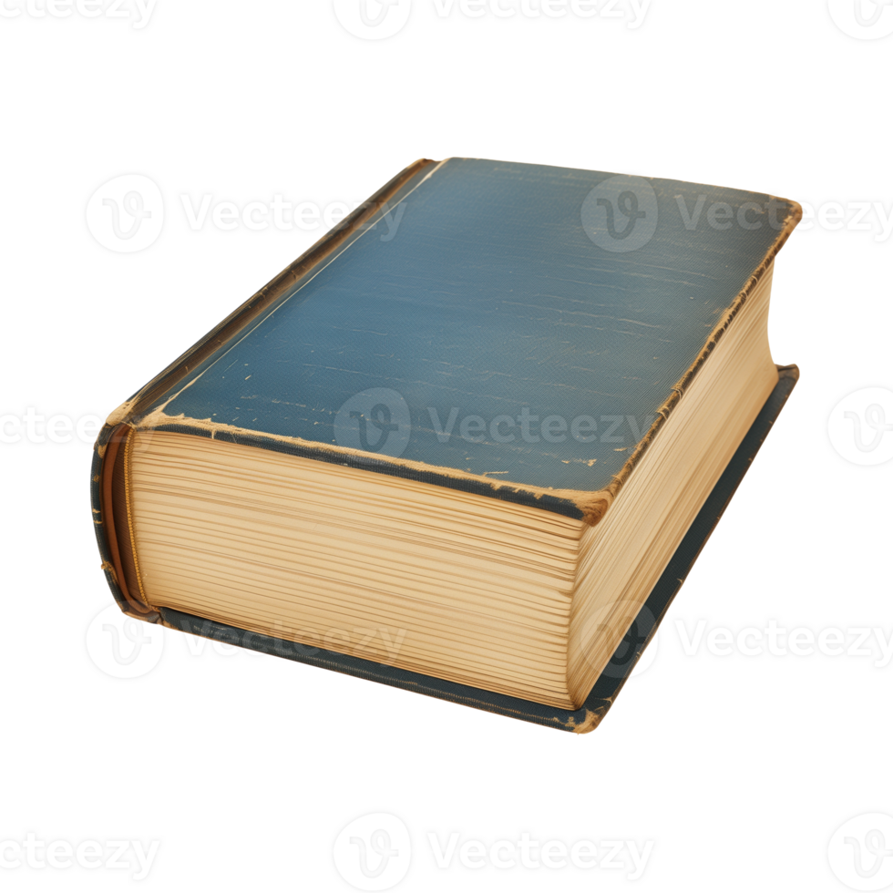 old antique books isolated on a transparent background cut out png