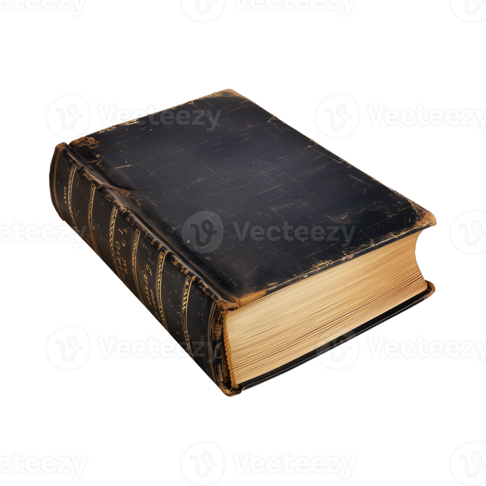 old antique books isolated on a transparent background cut out png