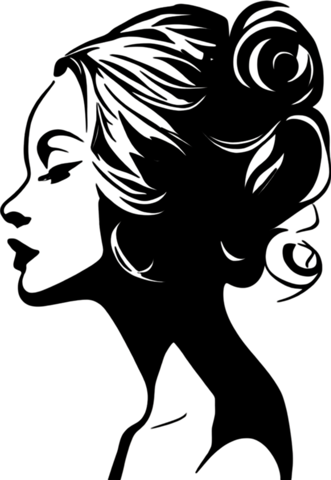 Mysterious black stencil woman, a captivating silhouette. AI-Generated. png