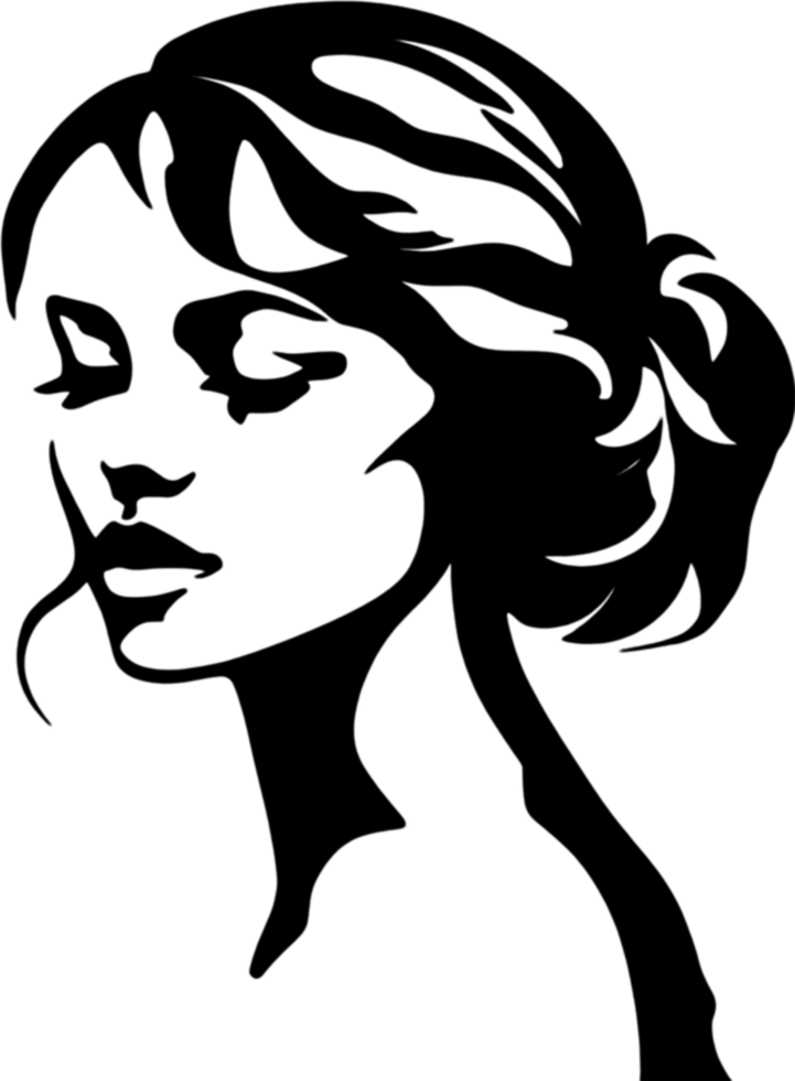 Mysterious black stencil woman, a captivating silhouette. AI-Generated. png