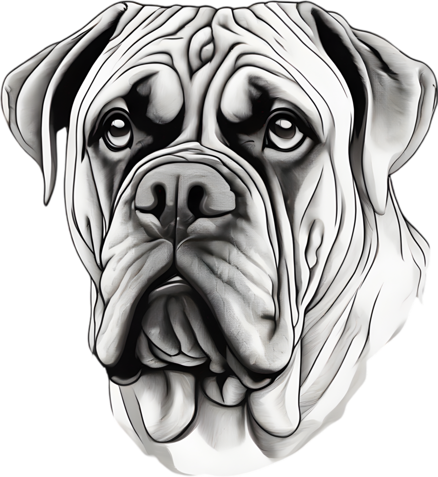 Bullmastiff dog with expressive eyes looks forward. AI-Generated. png