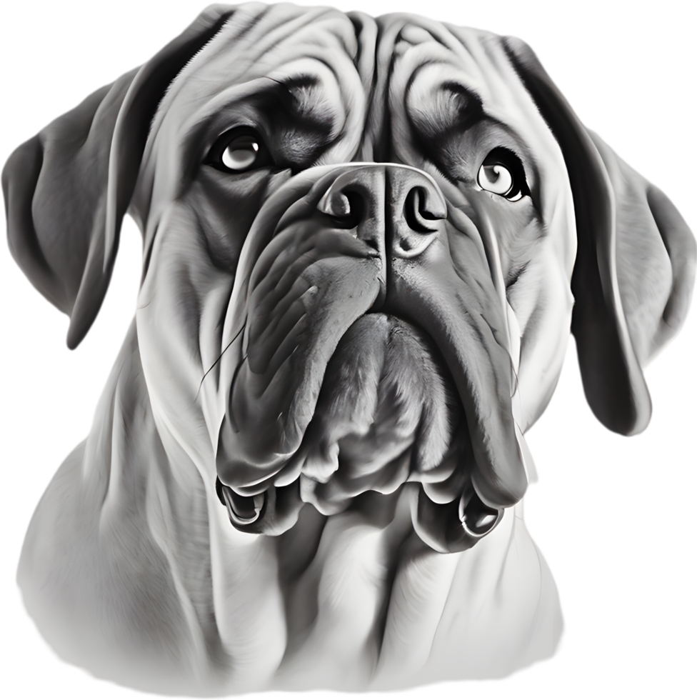 Bullmastiff dog with expressive eyes looks forward. AI-Generated. png