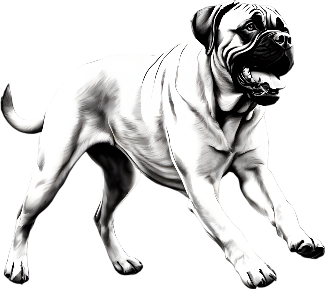 Bullmastiff dog with expressive eyes looks forward. AI-Generated. png