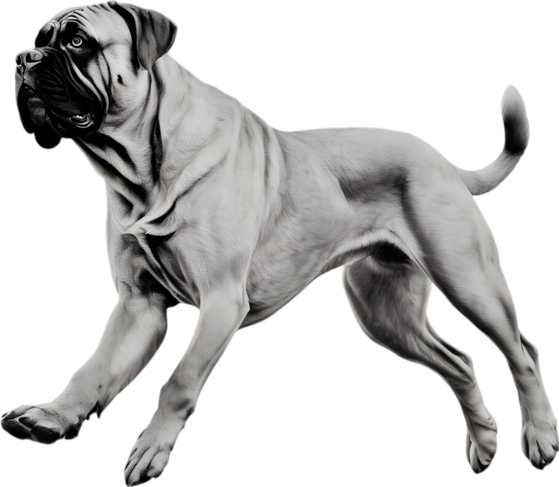 Bullmastiff dog with expressive eyes looks forward. AI-Generated. png