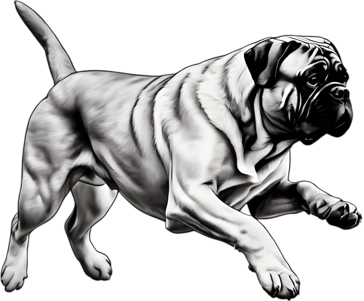 Bullmastiff dog with expressive eyes looks forward. AI-Generated. png