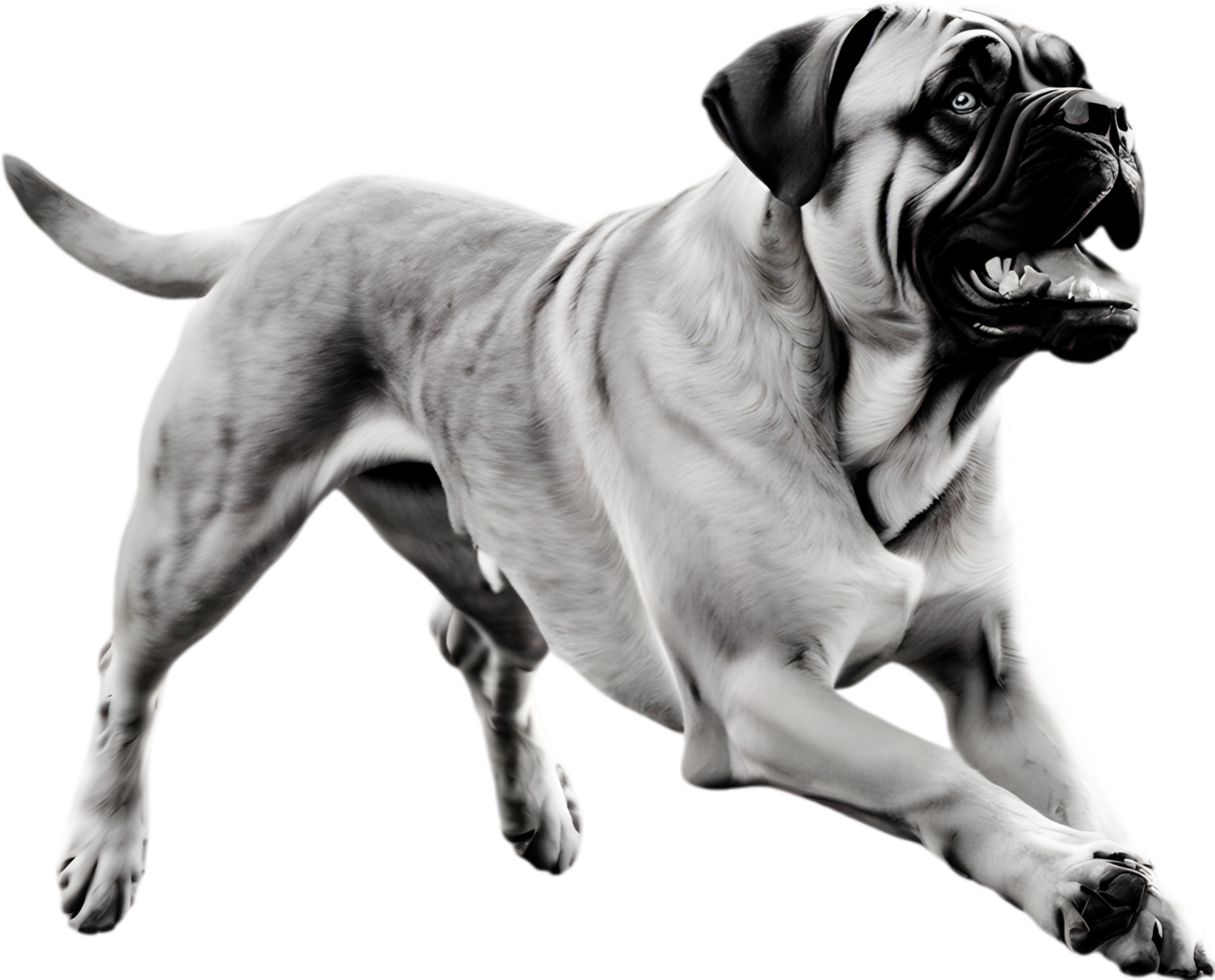 Bullmastiff dog with expressive eyes looks forward. AI-Generated. png