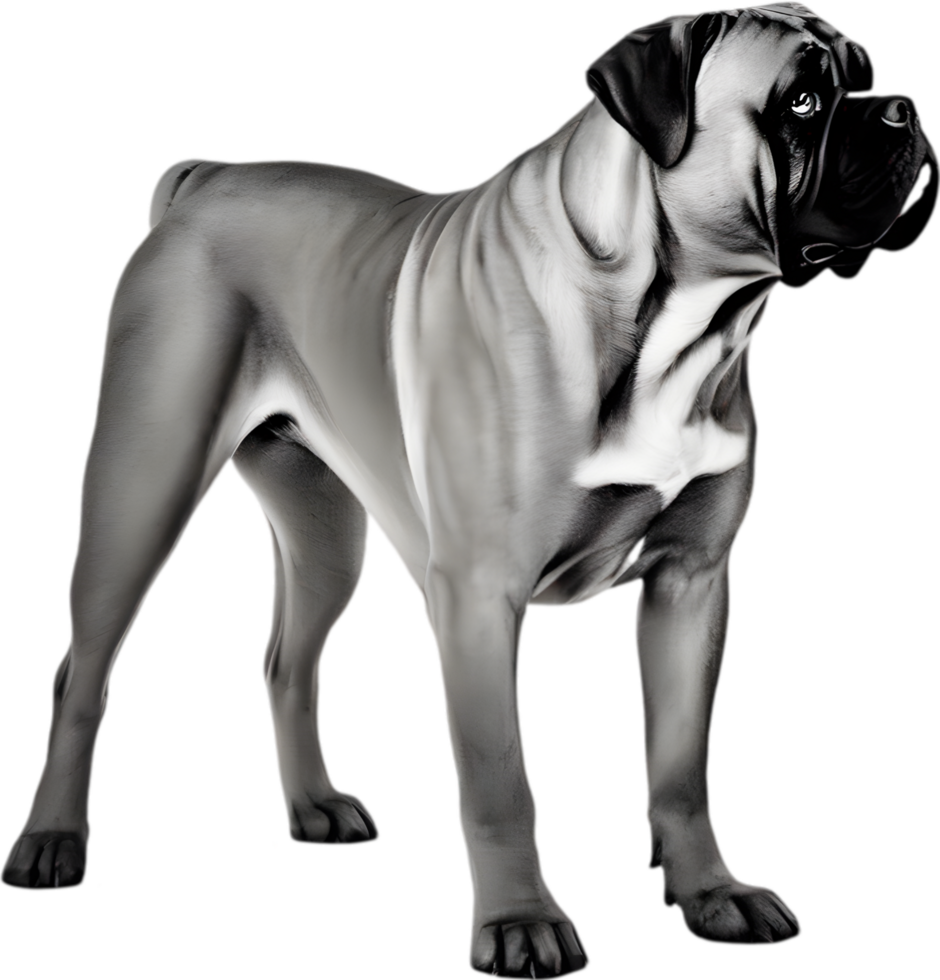 Bullmastiff dog with expressive eyes looks forward. AI-Generated. png