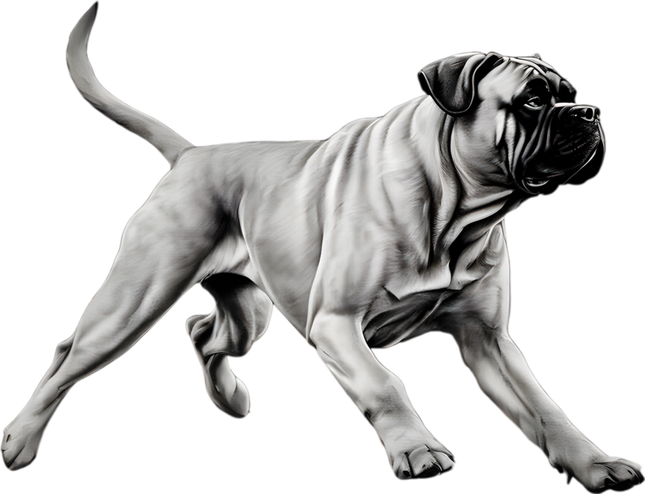 Bullmastiff dog with expressive eyes looks forward. AI-Generated. png