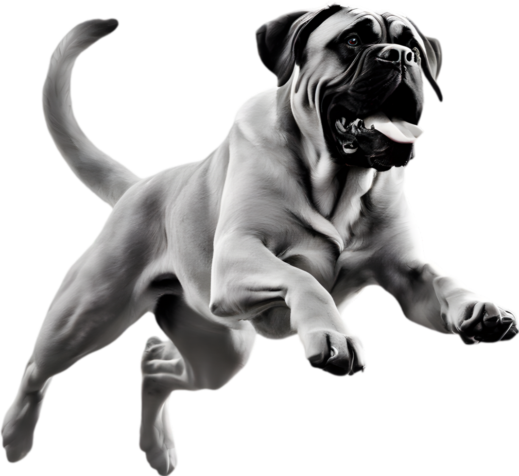 Bullmastiff dog with expressive eyes looks forward. AI-Generated. png