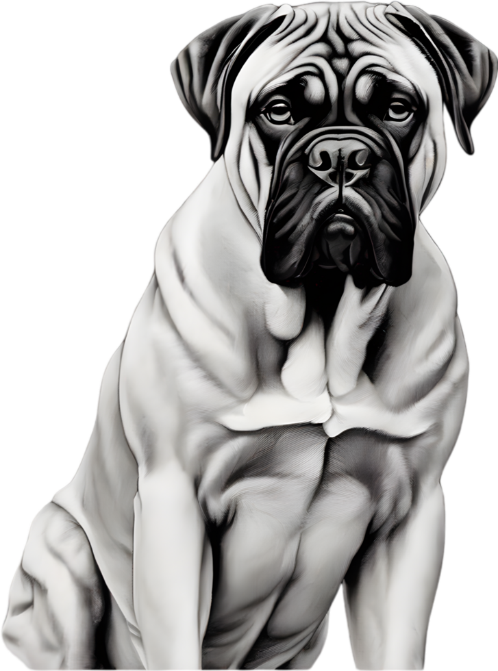 Bullmastiff dog with expressive eyes looks forward. AI-Generated. png