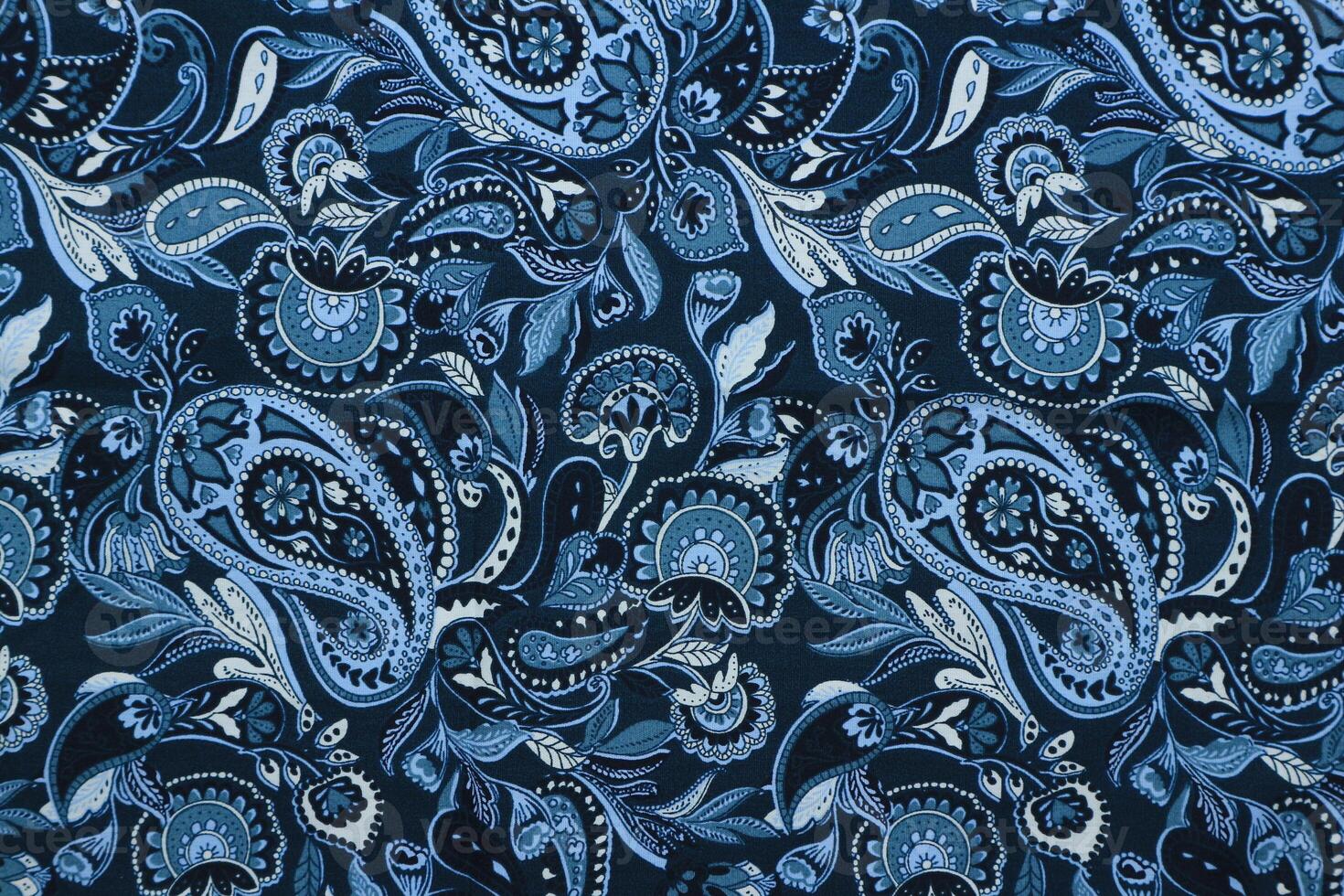 Navy paisley pattern fabric background photo