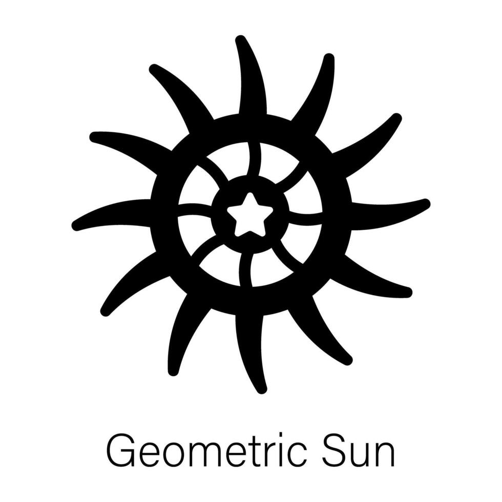 Trendy Geometric Sun vector