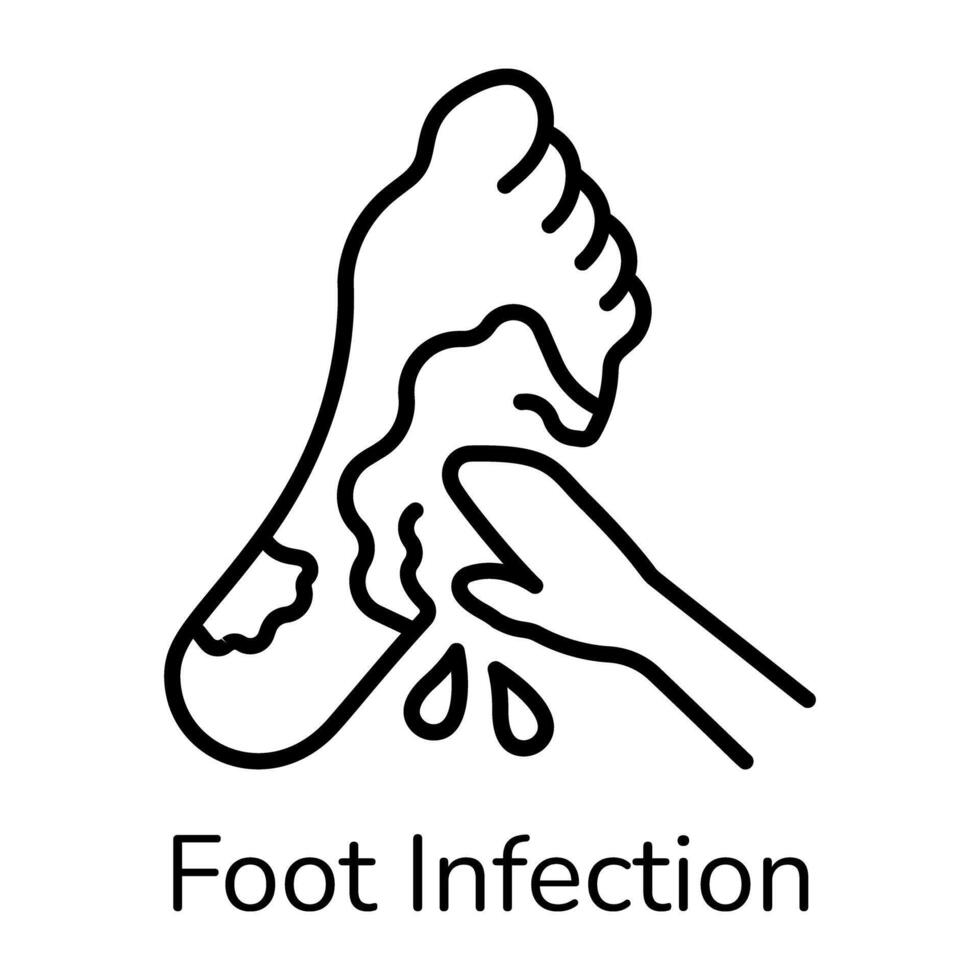 Trendy Foot Infection vector
