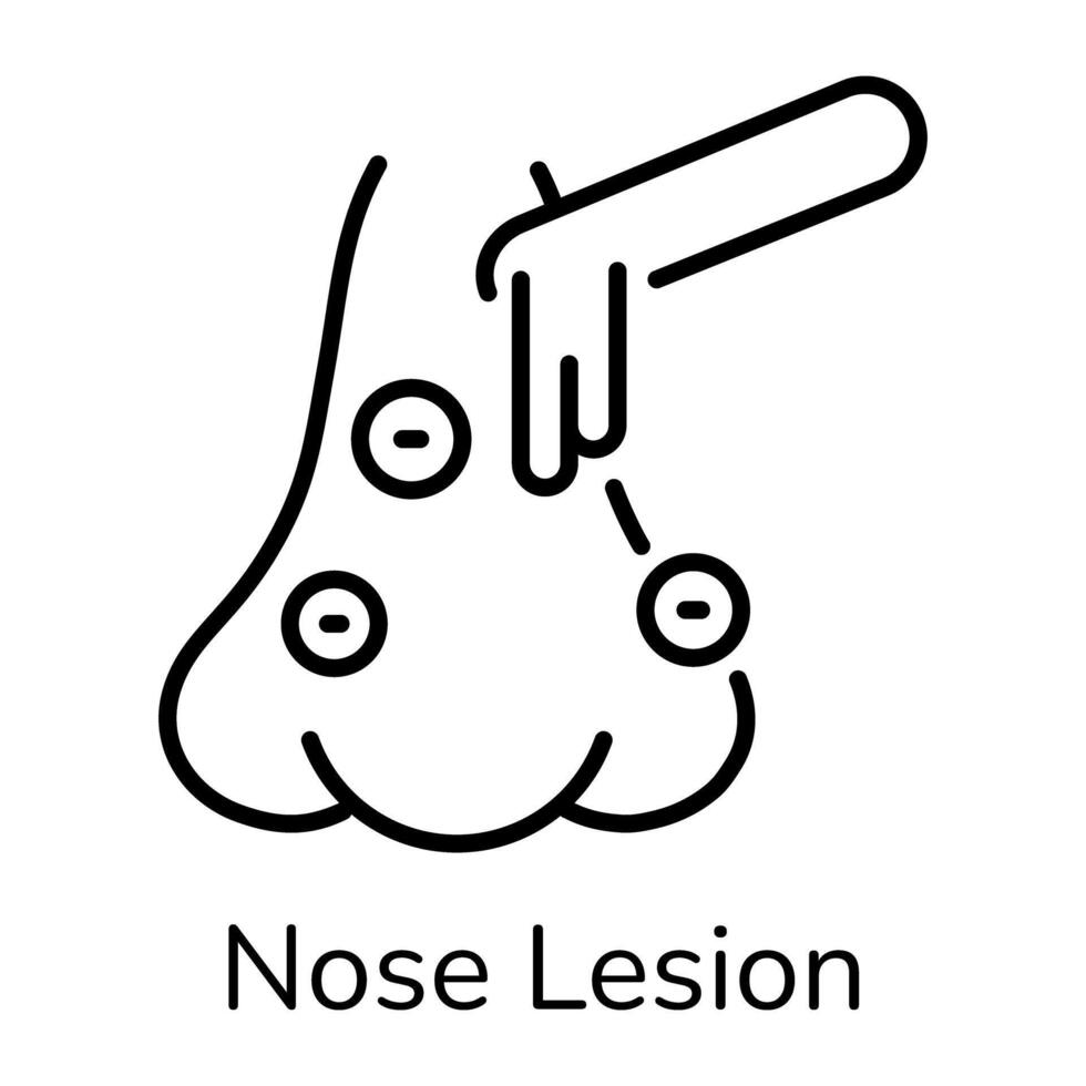 Trendy Nose Lesion vector
