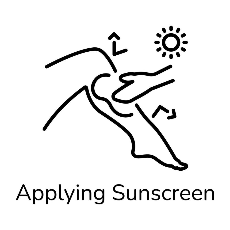 Trendy Applying Sunscreen vector