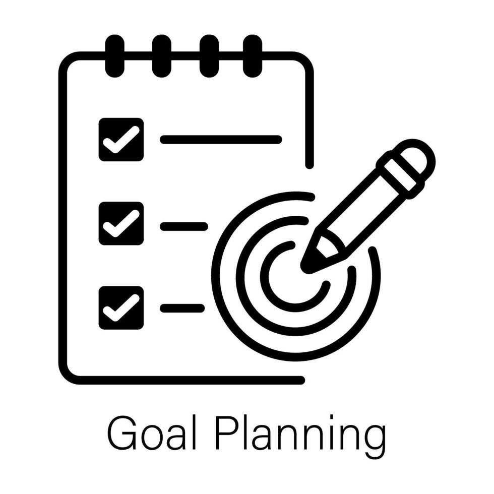 Trendy Goal Planning vector