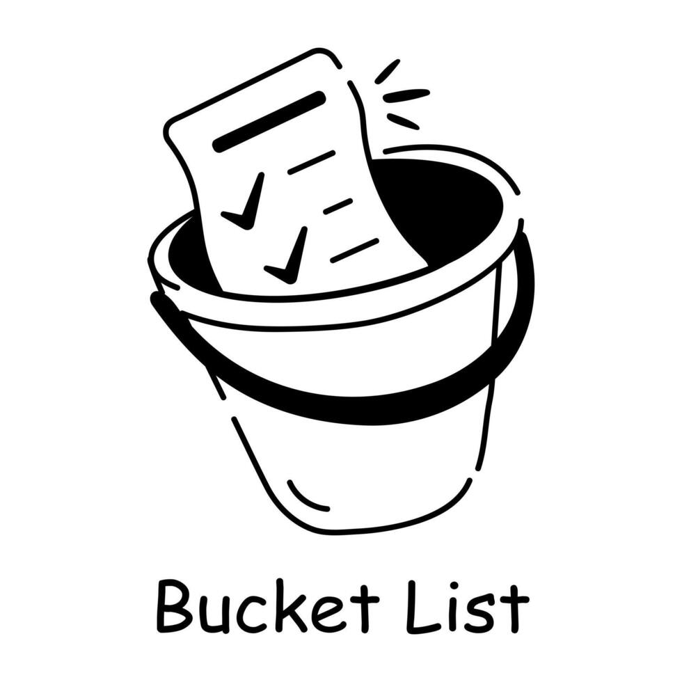 Trendy Bucket List vector