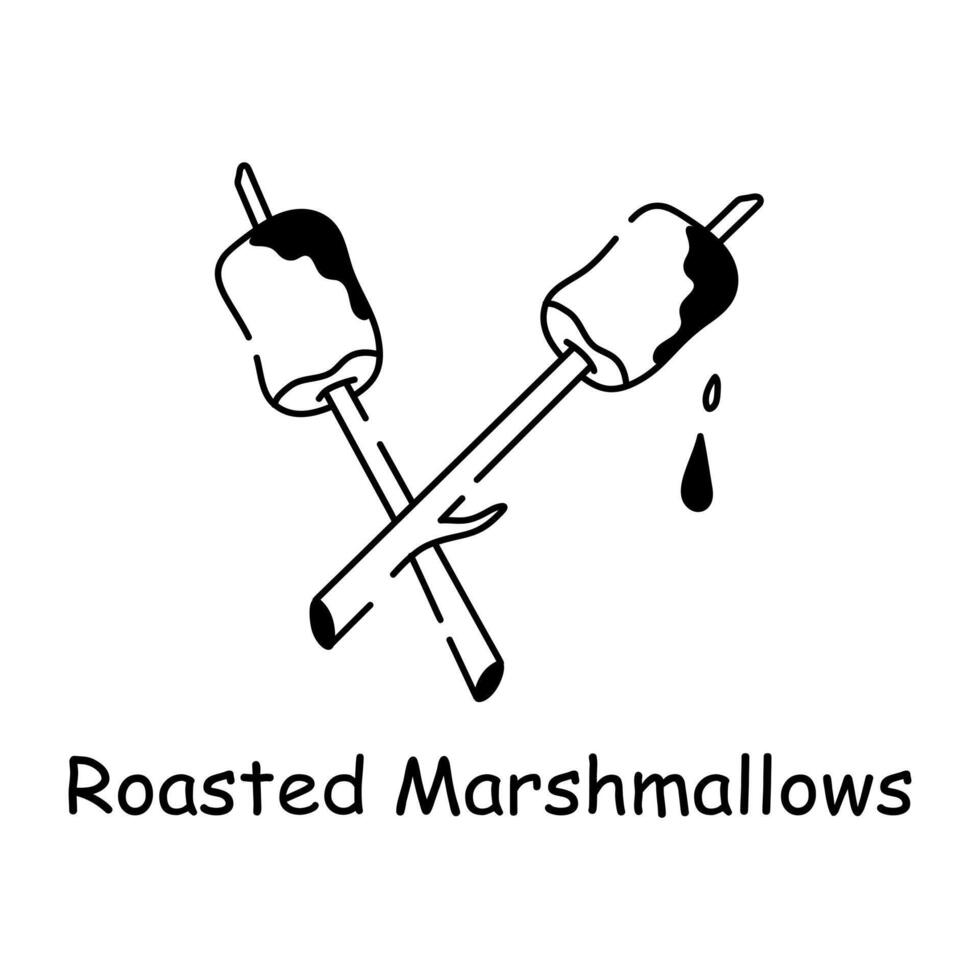 Trendy Roasted Marshmallows vector