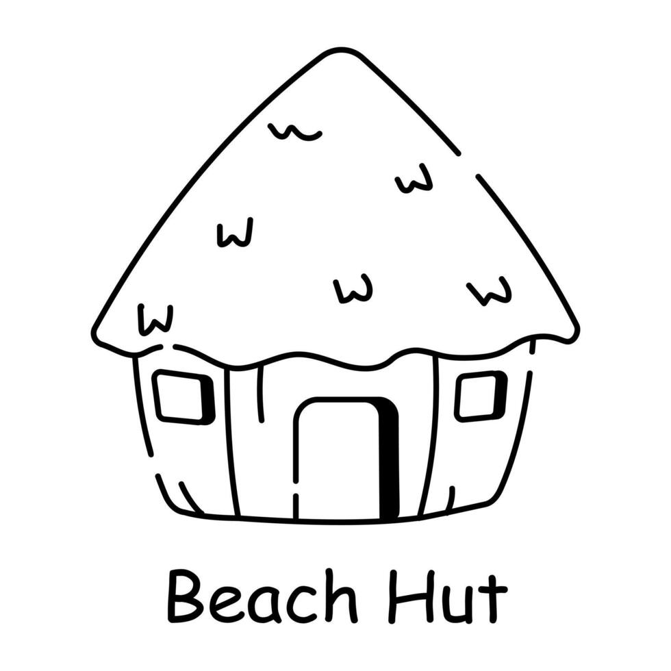 Trendy Beach Hut vector