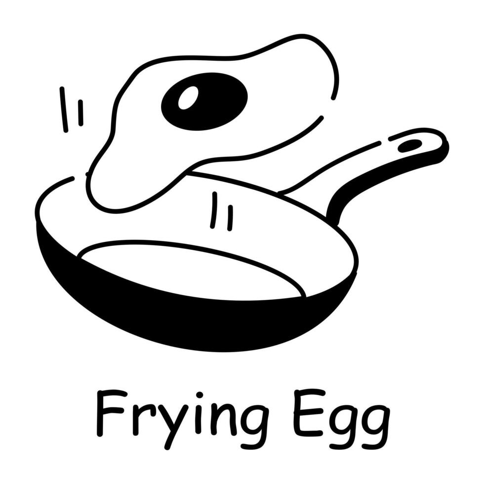 Trendy Frying Egg vector