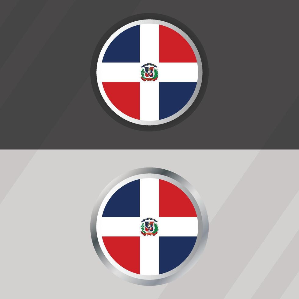 Dominican Republic Round Flag Template vector