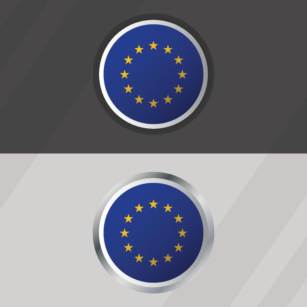 European Union Round Flag Template vector