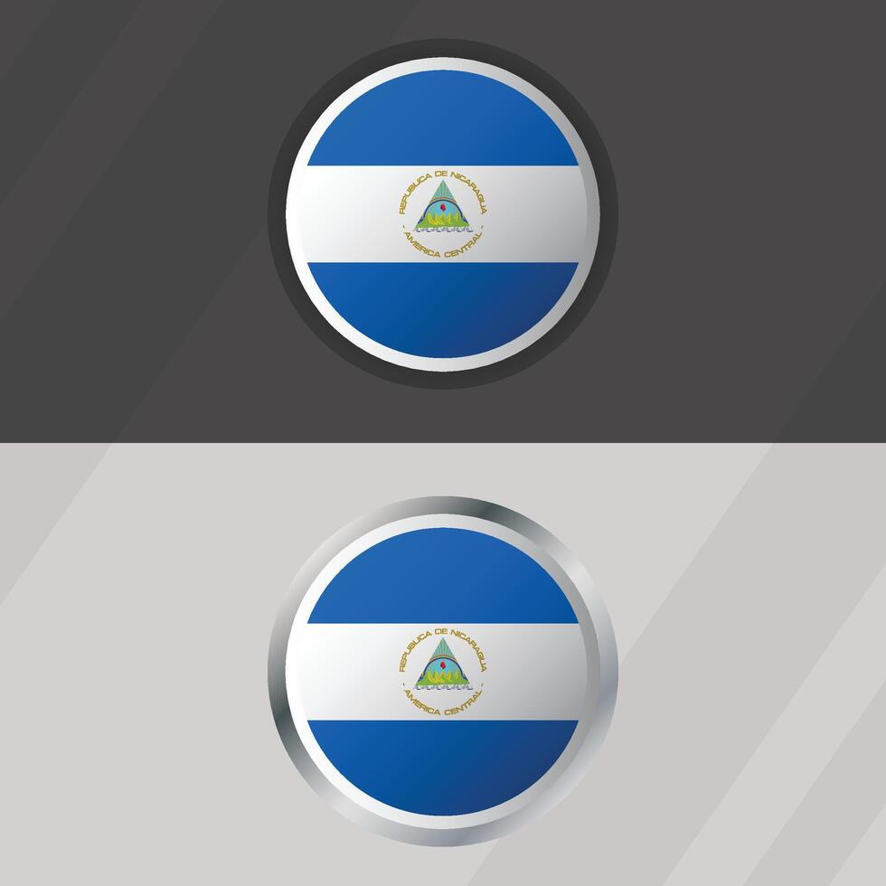 Nicaragua Round Flag Template vector