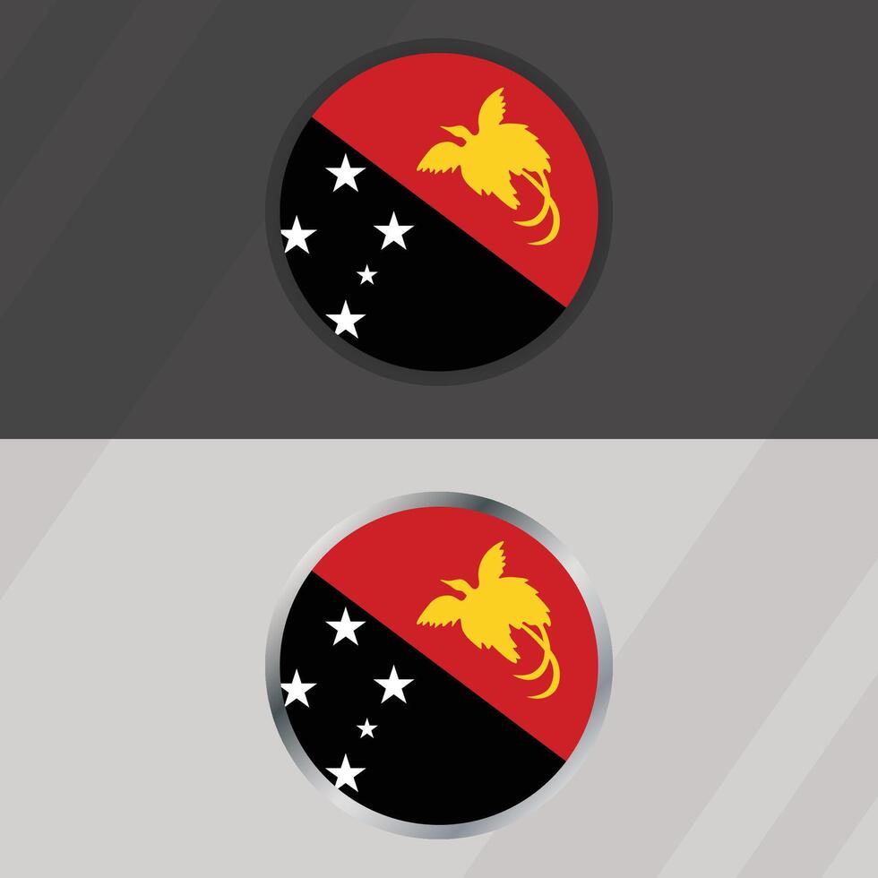 Papua New Guinea Round Flag Template vector