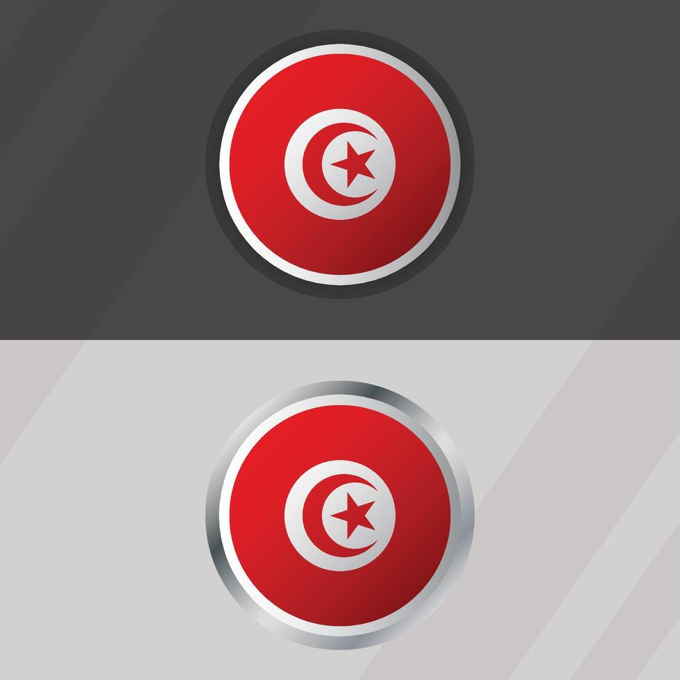 Tunisia Round Flag Template vector