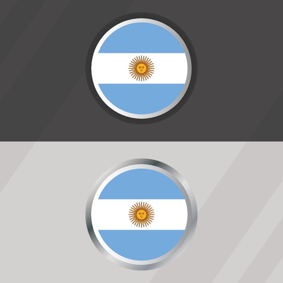 Argentina Round Flag Template vector
