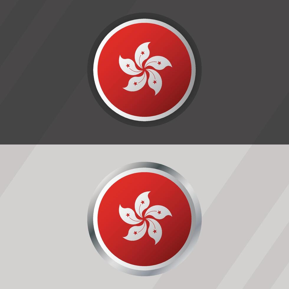 Hong Kong Round Flag Template vector