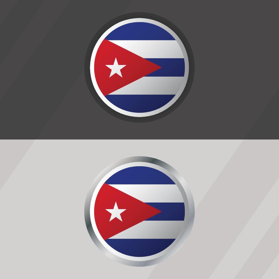 Cuba Round Flag Template vector