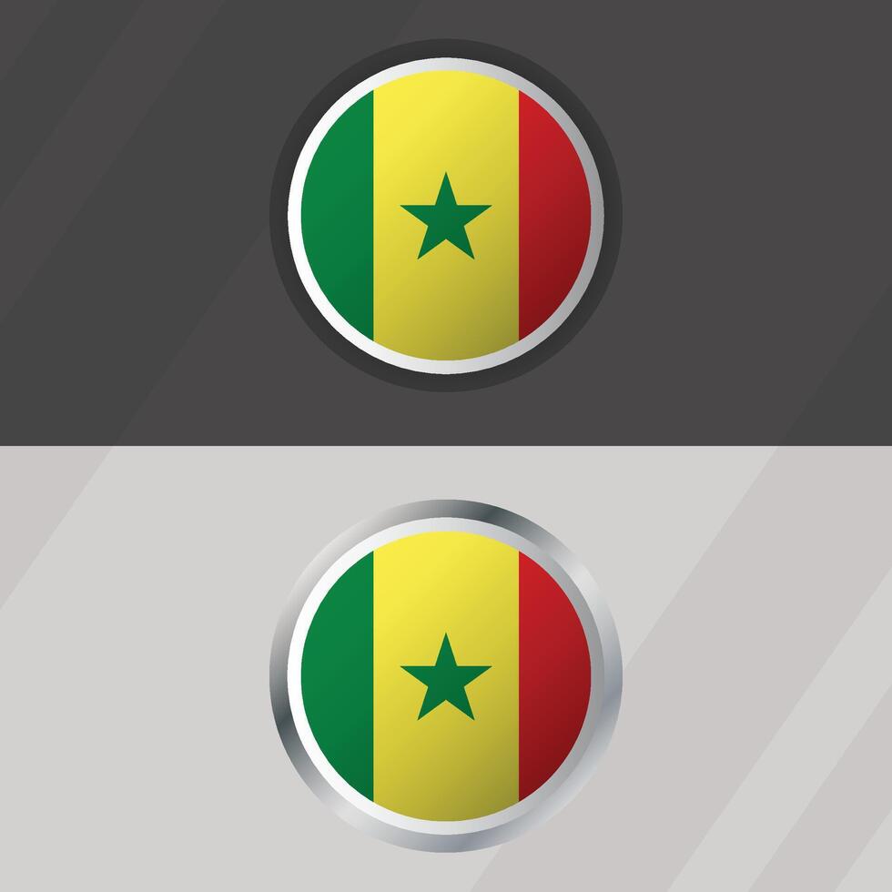Senegal Round Flag Template vector