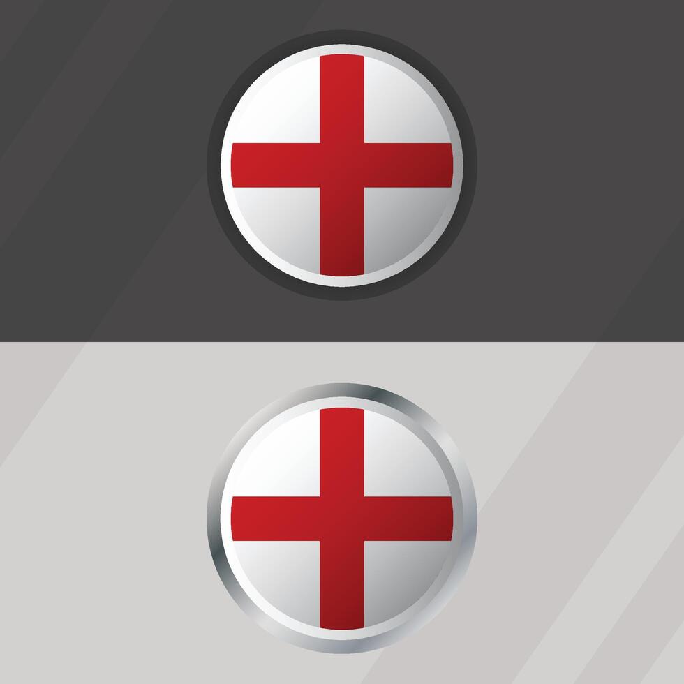 England Round Flag Template vector