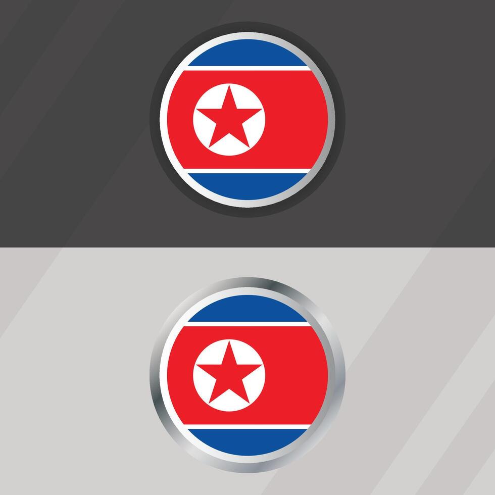 North Korea Round Flag Template vector