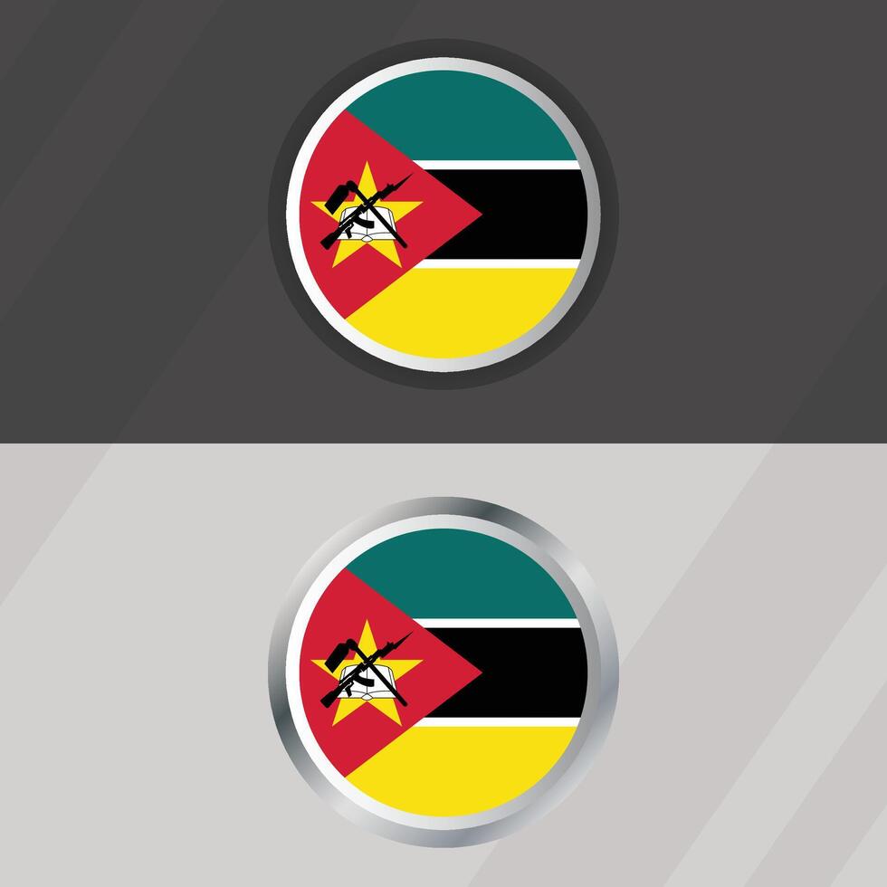 Mozambique Round Flag Template vector