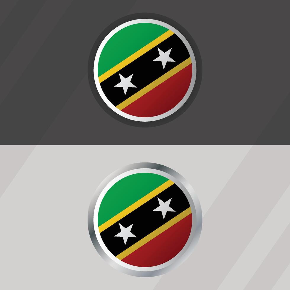 Saint kitts and Nevis Round Flag Template vector