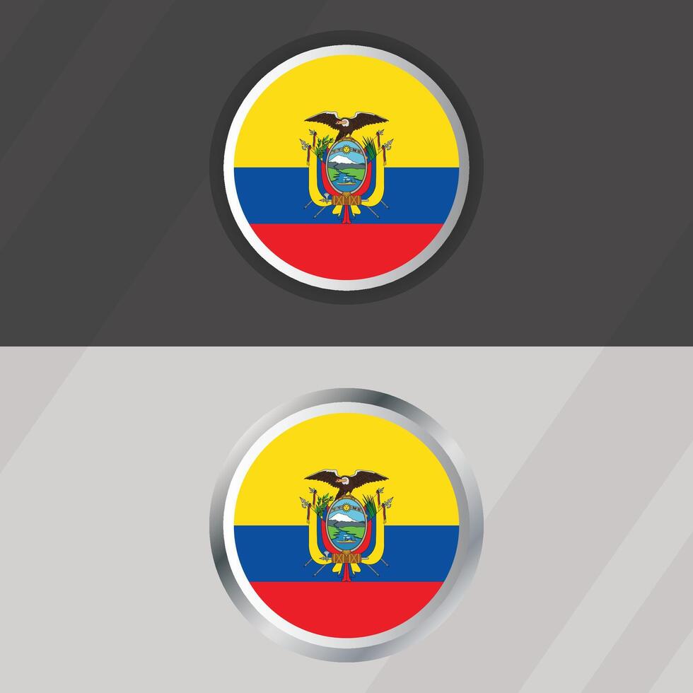 Ecuador Round Flag Template vector