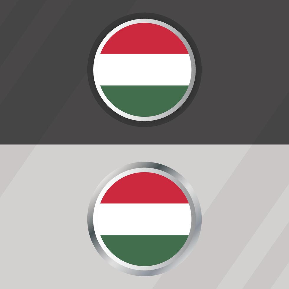 Hungary Round Flag Template vector