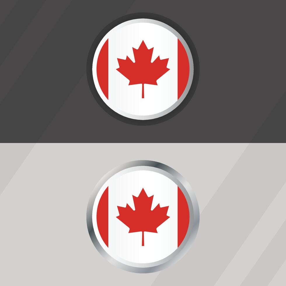 Canada Round Flag Template vector